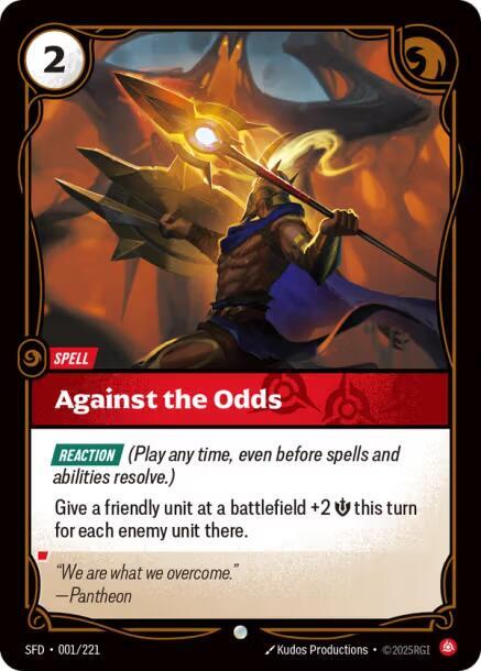 Against the Odds - 001/221 - Spiritforged (SFD) - Foil - Riftbound TCG Card