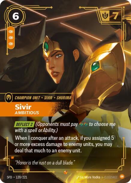 Sivir, Ambitious - 120/221 - Spiritforged (SFD) - Foil - Riftbound TCG Card