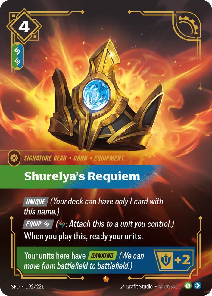 Shurelya's Requiem - 192/221 - Spiritforged (SFD) - Foil - Riftbound TCG Card
