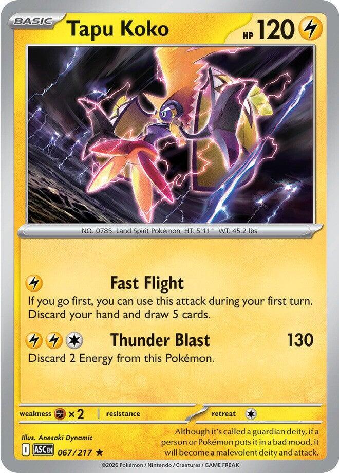 Tapu Koko - 067/217 - ME: Ascended Heroes (ASC) - Holofoil - Pokemon TCG Card