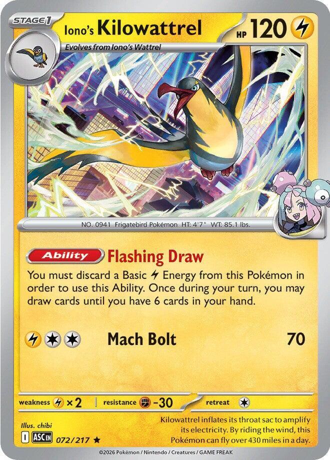 Iono's Kilowattrel - 072/217 - ME: Ascended Heroes (ASC) - Holofoil - Pokemon TCG Card