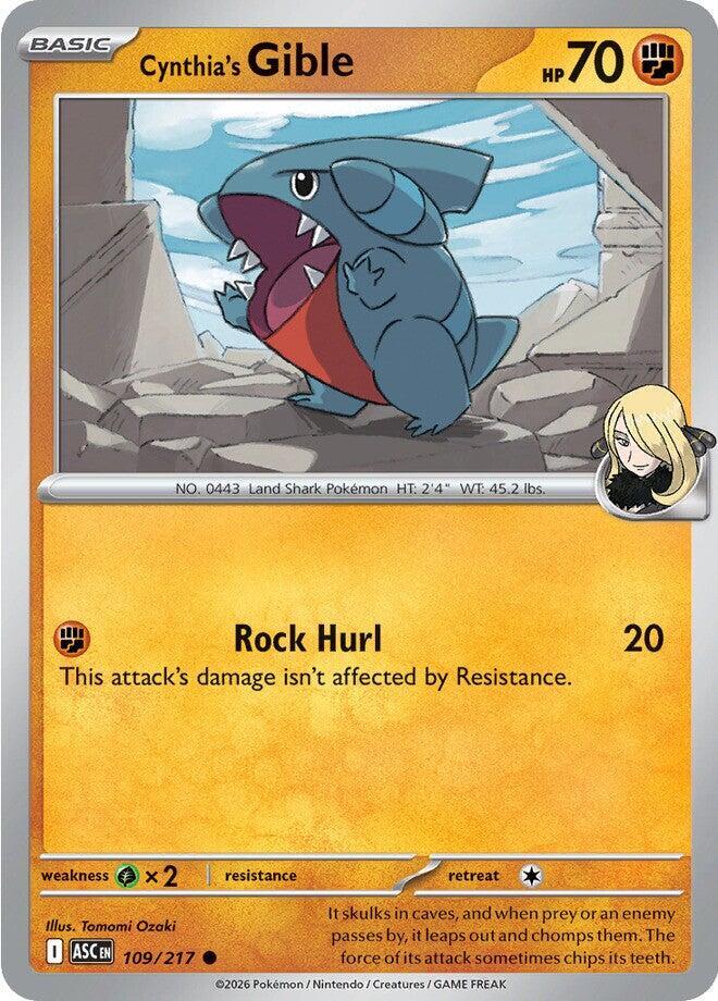 Cynthia's Gible - 109/217 - ME: Ascended Heroes (ASC) - Normal - Pokemon TCG Card