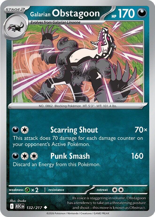 Galarian Obstagoon - 132/217 - ME: Ascended Heroes (ASC) - Uncommon - Normal - Pokemon TCG Card