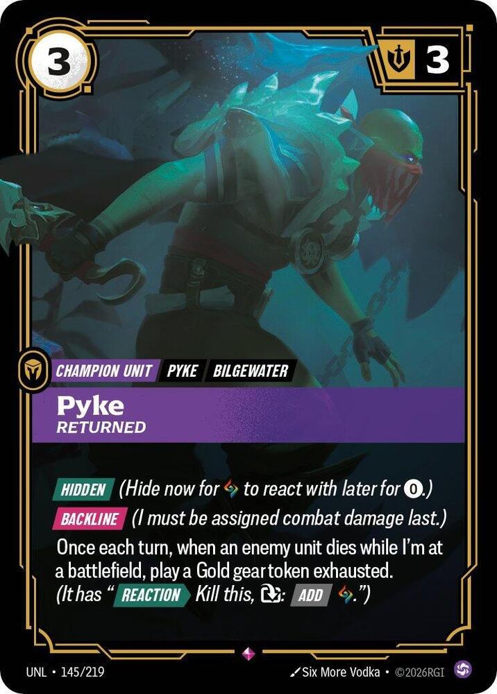 Pyke, Returned - 145/219 - Unleashed (UNL) - Foil - Riftbound TCG Card