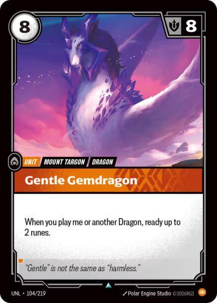 Gentle Gemdragon - 104/219 - Unleashed (UNL) - Normal - Riftbound TCG Card