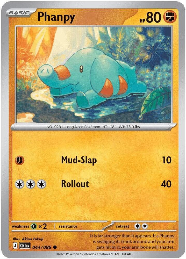 Phanpy - 044/086 - ME04: Chaos Rising (CRI) - Normal - Pokemon TCG Card