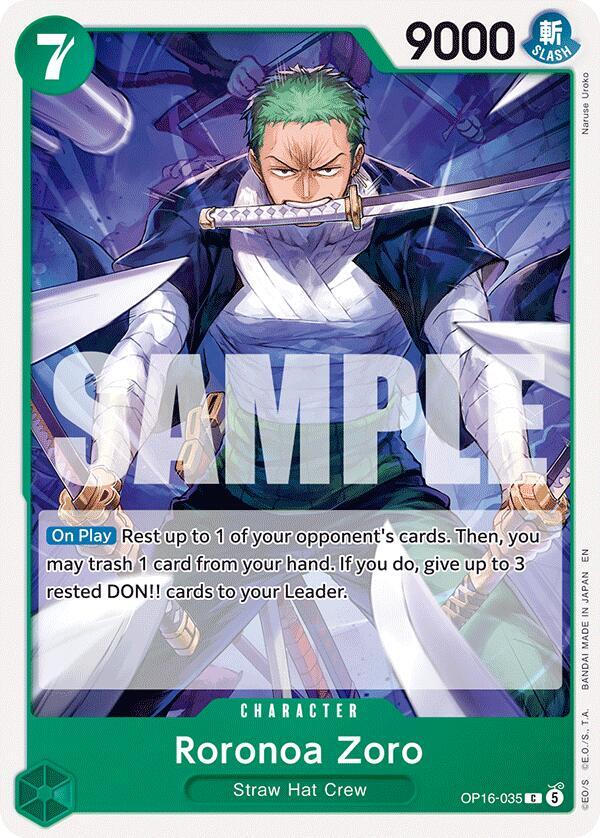 Roronoa Zoro (035) - OP16-035 - The Time of Battle (OP16) - Normal - One Piece TCG Card