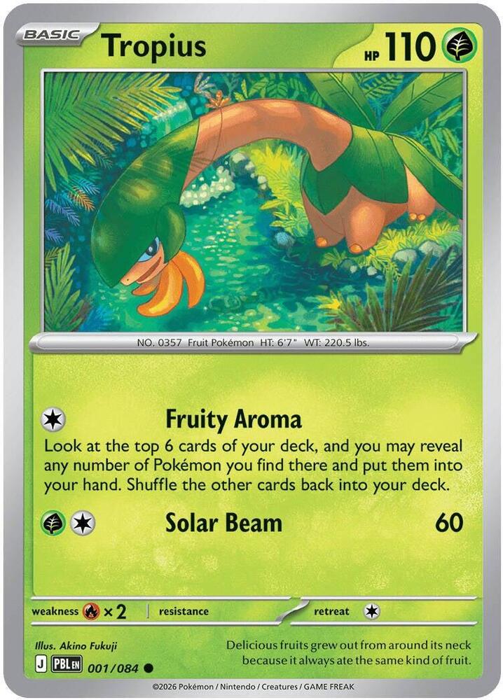 Tropius - 001/084 - ME05: Pitch Black (PBL) - Reverse Holofoil - Pokemon TCG Card