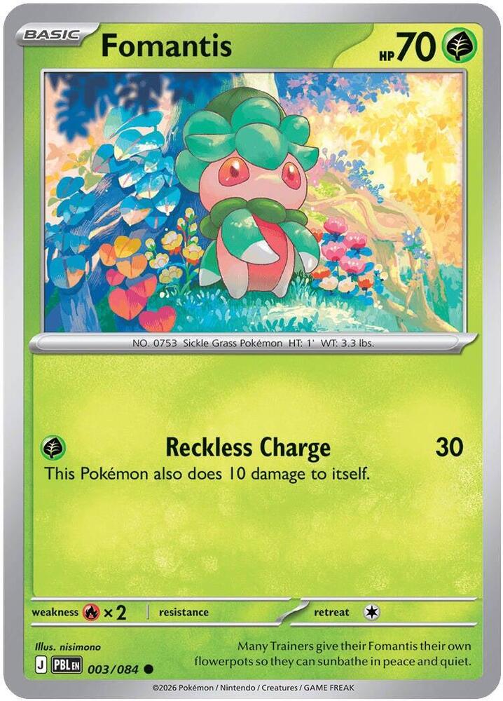 Fomantis - 003/084 - ME05: Pitch Black (PBL) - Common - Normal - Pokemon TCG Card