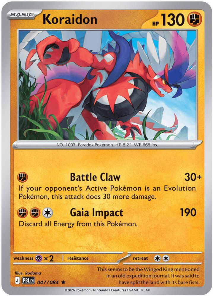 Koraidon - 047/084 - ME05: Pitch Black (PBL) - Holofoil - Pokemon TCG Card