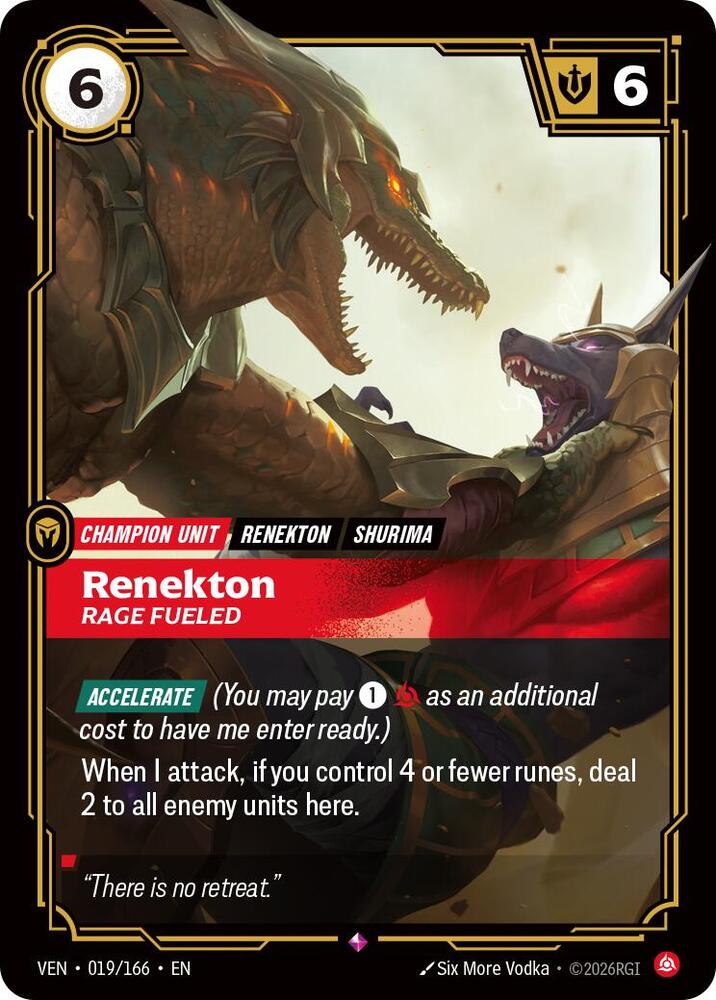 Renekton - Rage Fueled - 019/166 - Vendetta (VEN) - Foil