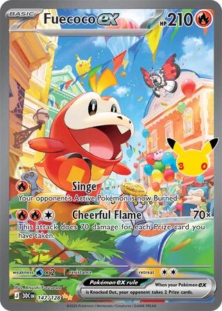 Fuecoco ex - 147/128 - ME: 30th Celebration (30C) - Special Illustration Rare - Holofoil - Pokemon TCG Card