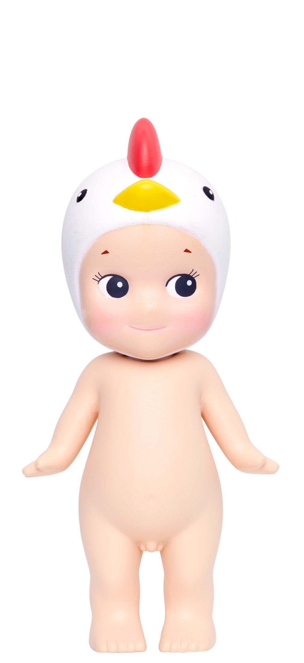 Sonny Angel toy figure with a chicken head on a white background