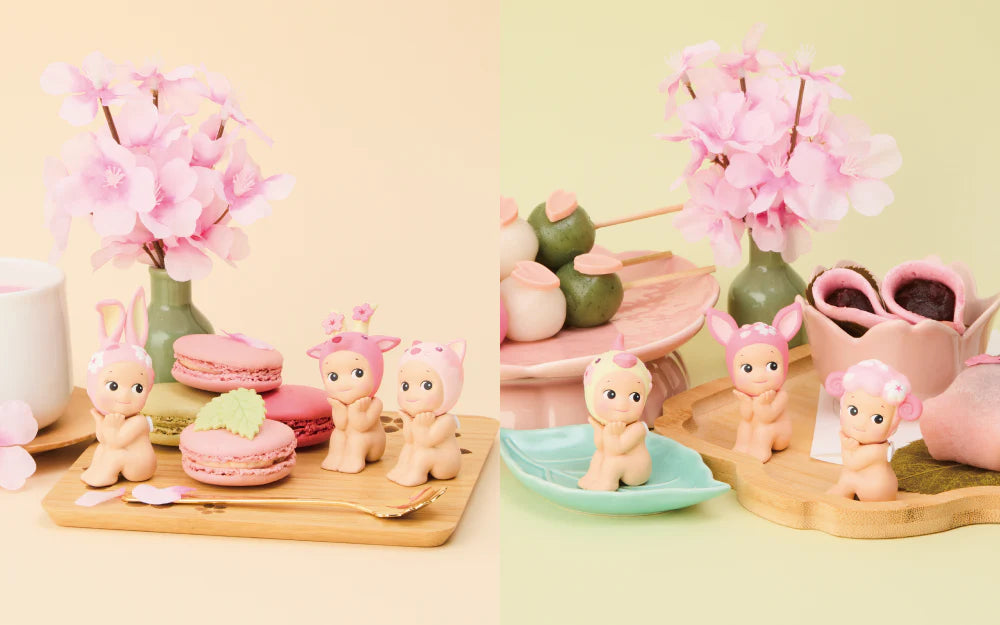 sonny angel hanami edition cherry blossom series featuring macarons and dango