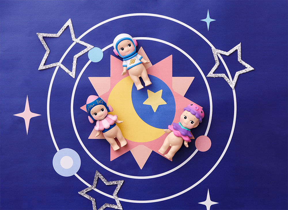 astronaut rocket alien star purple promo banner