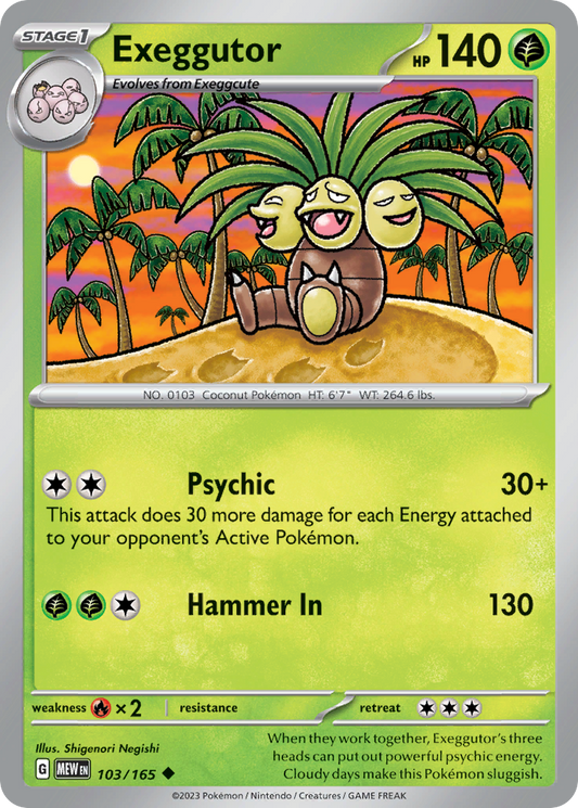 Exeggutor - 103/165 - Scarlet & Violet 151 (undefined) - Reverse Holofoil