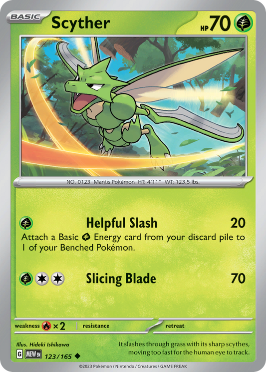 Scyther - 123/165 - Scarlet & Violet 151 (undefined) - Reverse Holofoil
