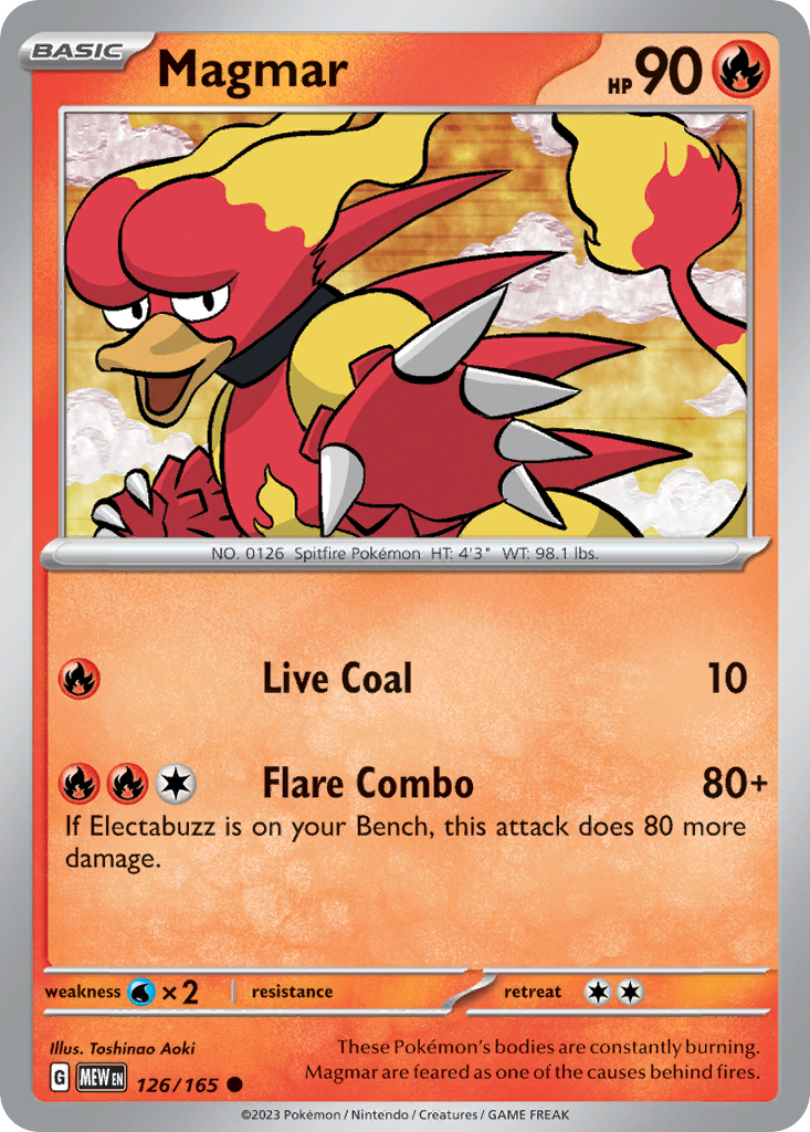 Magmar - 126/165 - Scarlet & Violet 151 (undefined) - Reverse Holofoil