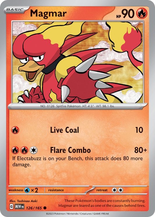 Magmar - 126/165 - Scarlet & Violet 151 (undefined) - Reverse Holofoil