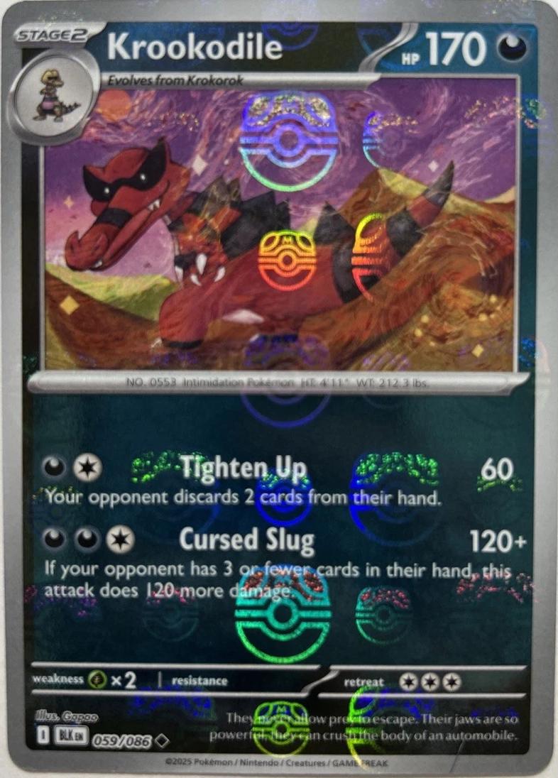 Krookodile (Master Ball Pattern) - 059/086 - SV: Black Bolt (BLK)