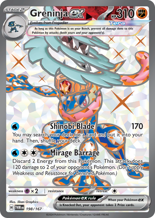 Greninja ex - 198/167 - Scarlet & Violet Twilight Masquerade (TWM)