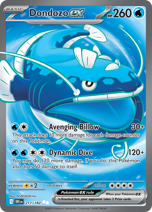 Dondozo ex - 211/182 - Scarlet & Violet Destined Rivals (DRI)