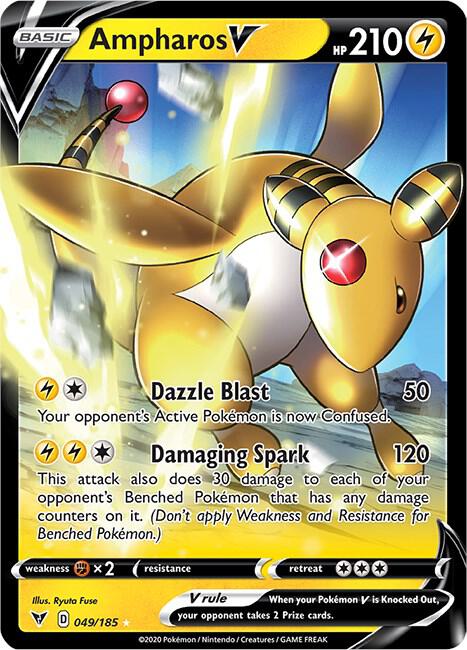 Ampharos V - 049/185 - SWSH04: Vivid Voltage (SWSH04) - Holofoil - Pokemon TCG Card