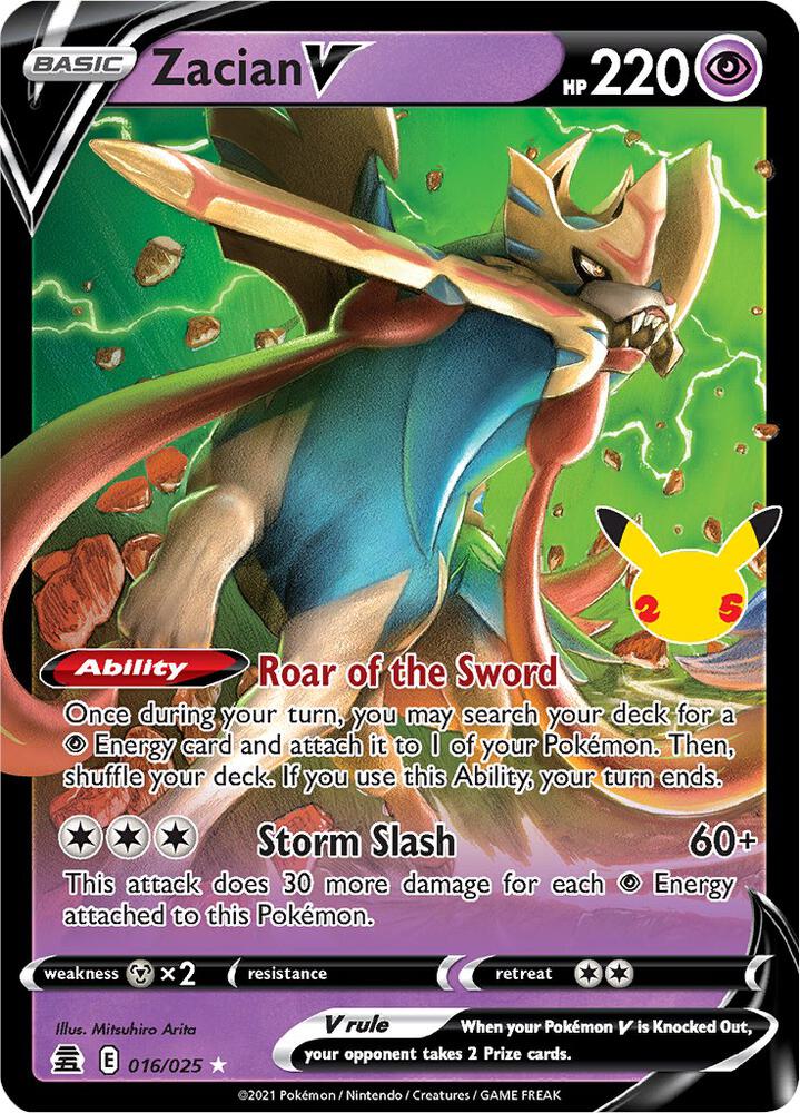 Zacian V - 016/025 - Celebrations (CLB) - Holofoil - Pokemon TCG Card