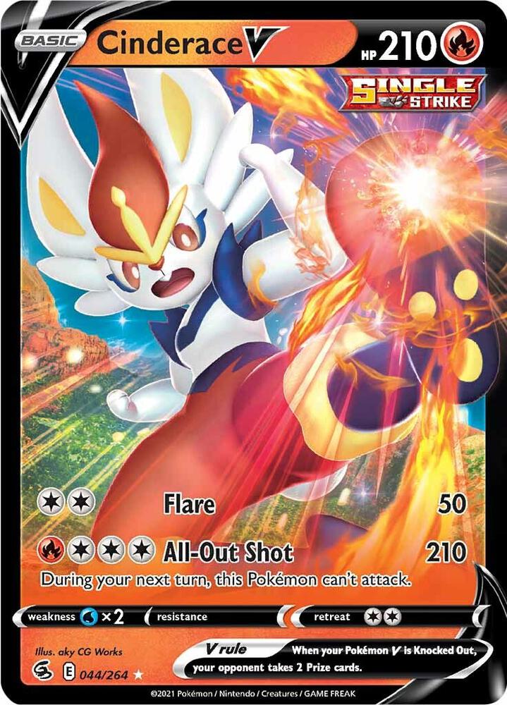 Cinderace V (44) - 044/264 - SWSH08: Fusion Strike (SWSH08) - Holofoil - Pokemon TCG Card