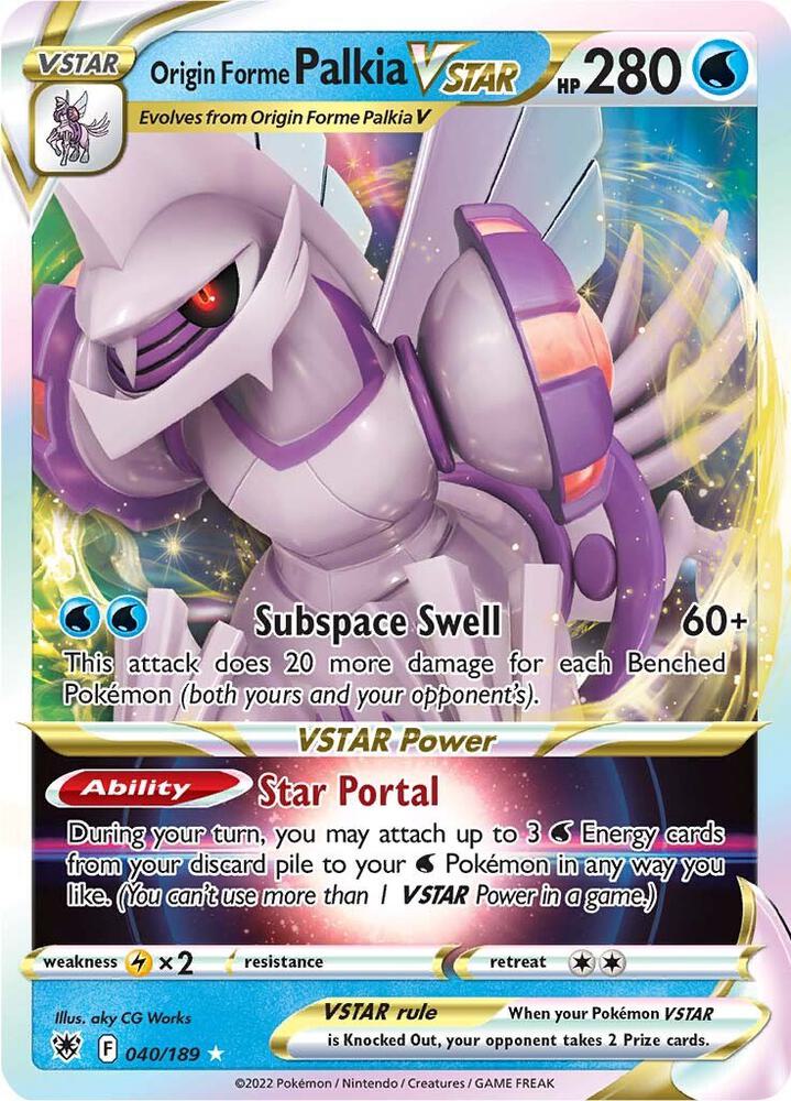 Origin Forme Palkia VSTAR - 040/189 - SWSH10: Astral Radiance (SWSH10) - Holofoil - Pokemon TCG Card