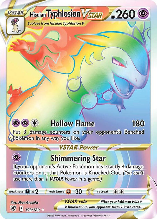 Hisuian Typhlosion VSTAR (Secret) - 193/189 - SWSH10: Astral Radiance (SWSH10) - Holofoil - Pokemon TCG Card