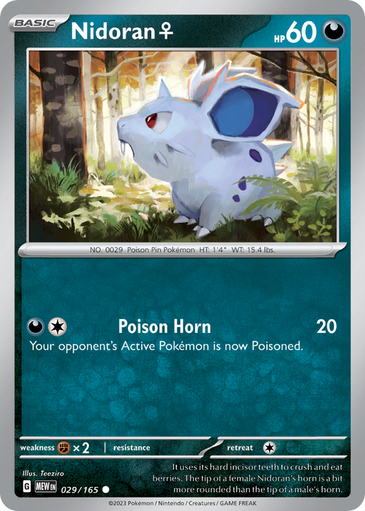 Nidoran ♀ - 29/165 - Scarlet & Violet 151 (undefined) - Reverse Holofoil