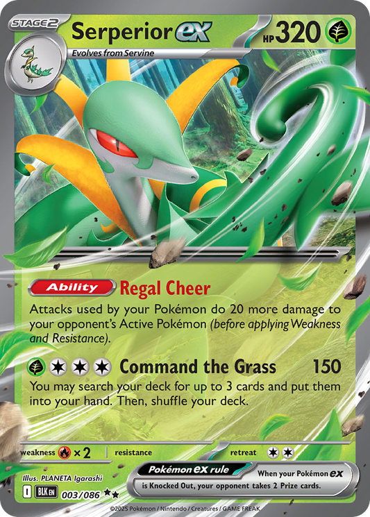 Serperior ex - 3/86 - Scarlet & Violet Black Bolt (BLK)