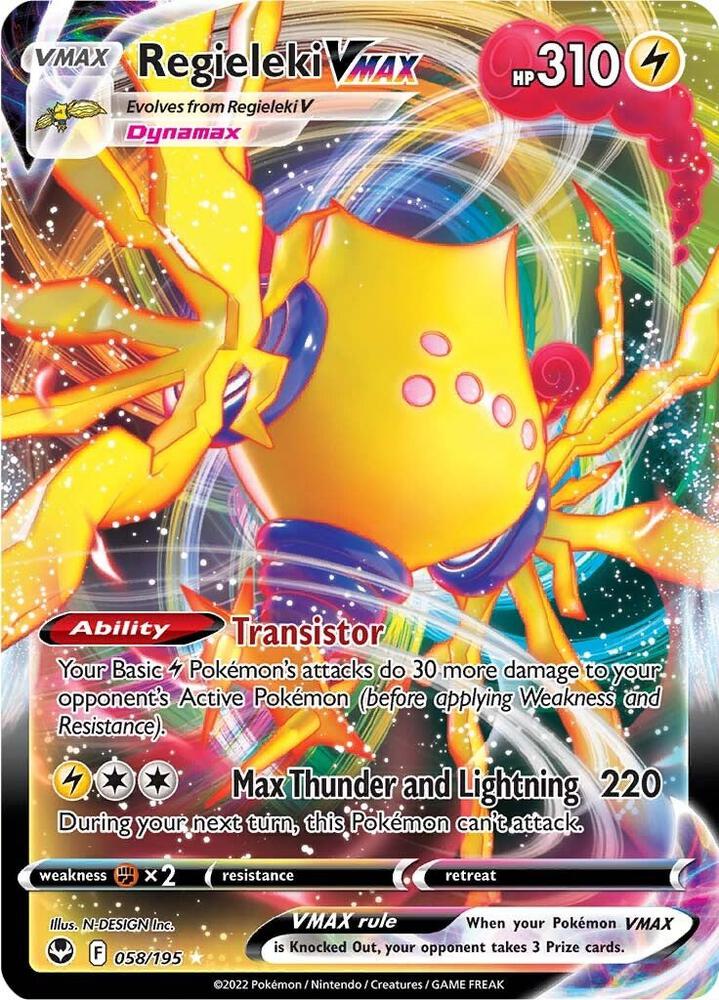 Regieleki VMAX - 058/195 - SWSH12: Silver Tempest (SWSH12) - Holofoil - Pokemon TCG Card
