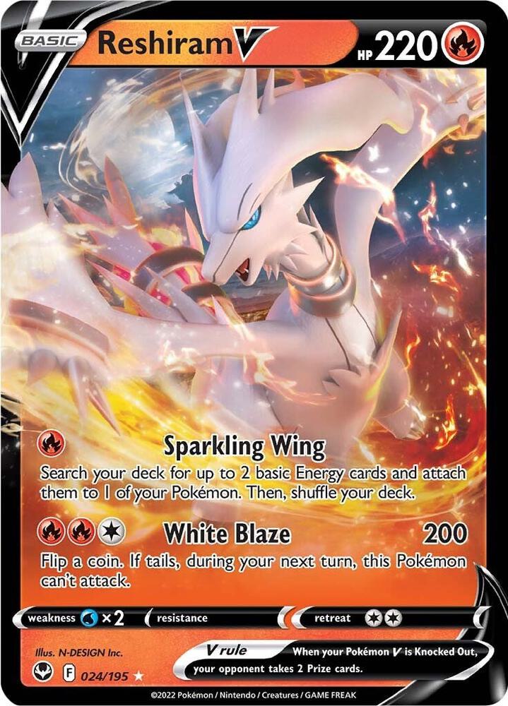 Reshiram V - 024/195 - SWSH12: Silver Tempest (SWSH12) - Holofoil - Pokemon TCG Card