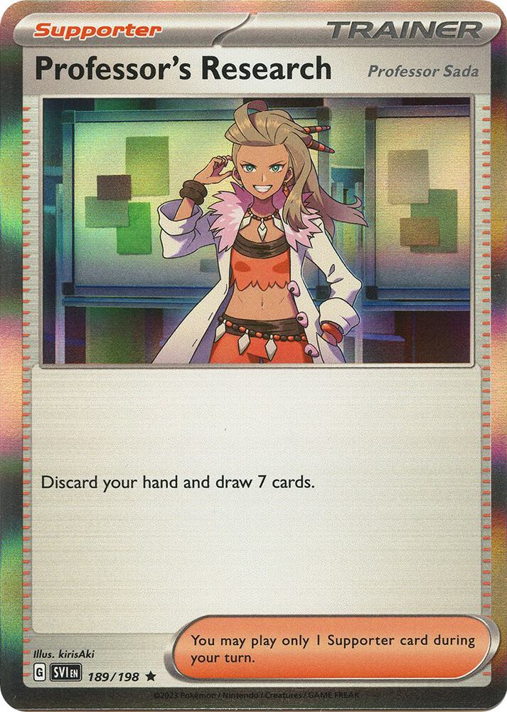 Professor's Research [Professor Sada] - 189/198 - SV01: Scarlet & Violet Base Set (SVI) - Rare - Reverse Holofoil - Pokemon TCG Card