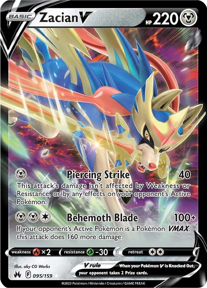 Zacian V - 095/159 - SWSH: Crown Zenith (CRZ) - Holofoil - Pokemon TCG Card
