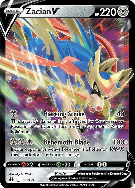 Zacian V - 095/159 - SWSH: Crown Zenith (CRZ) - Holofoil - Pokemon TCG Card