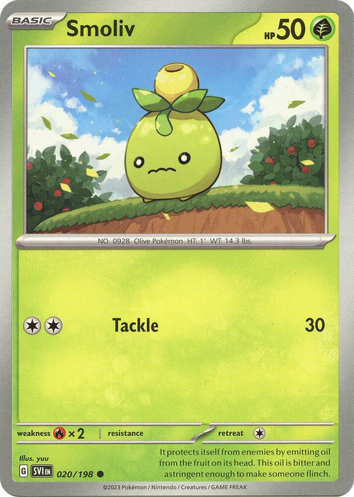 Smoliv - 020/198 - SV01: Scarlet & Violet Base Set (SVI) - Common - Normal - Pokemon TCG Card