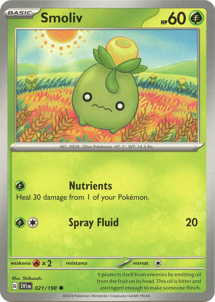 Smoliv - 021/198 - SV01: Scarlet & Violet Base Set (SVI) - Common - Normal - Pokemon TCG Card