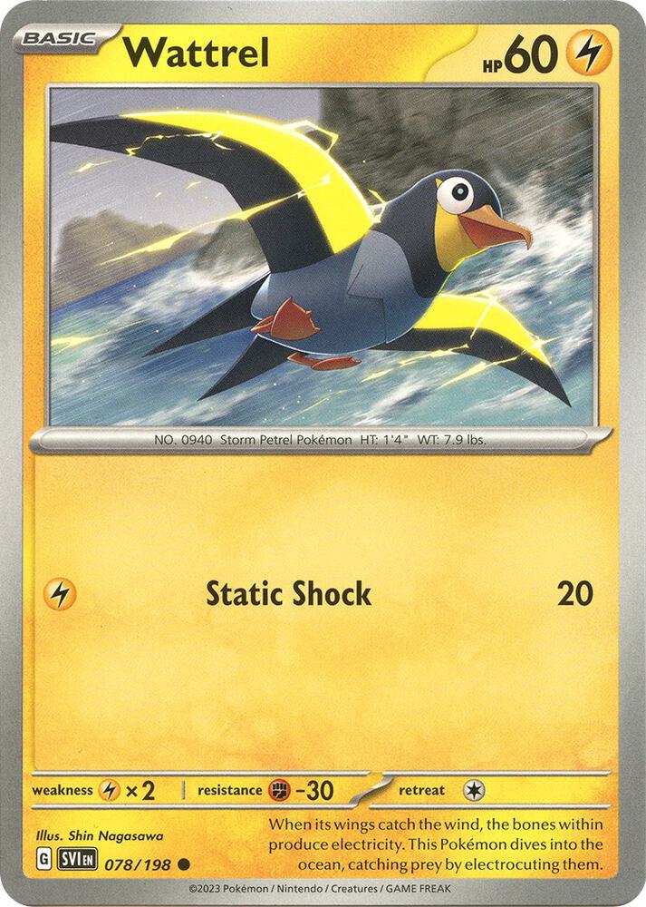 Wattrel - 078/198 - SV01: Scarlet & Violet Base Set (SVI) - Common - Normal - Pokemon TCG Card