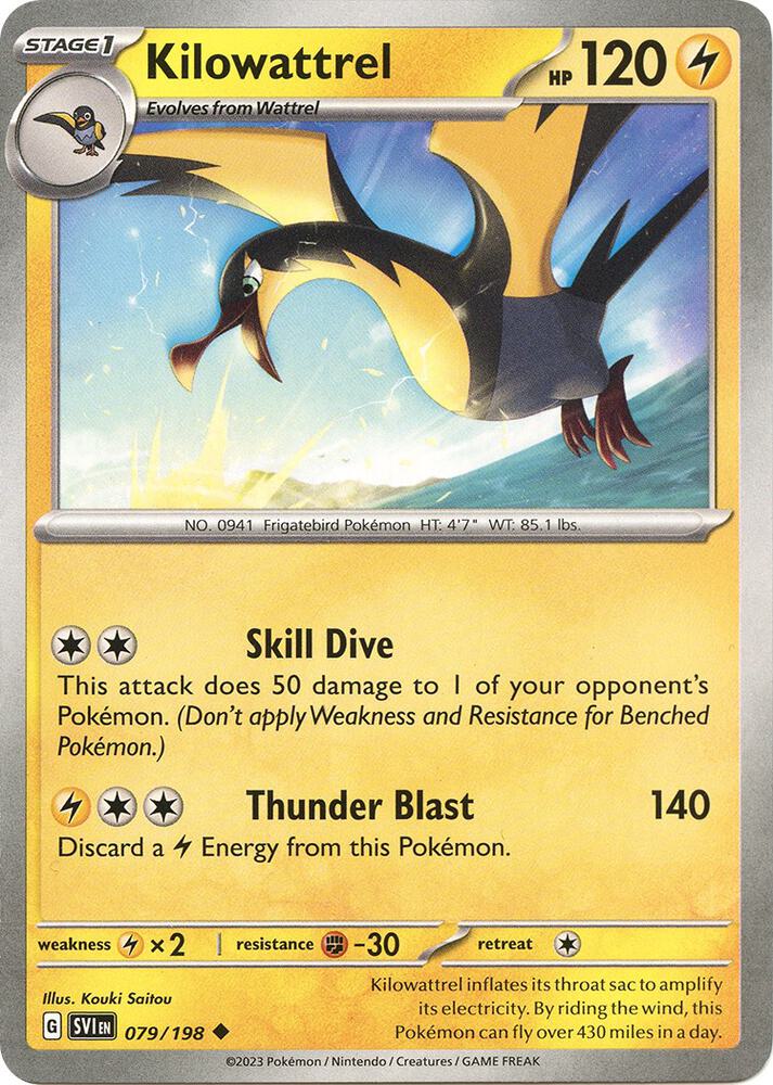 Kilowattrel - 079/198 - SV01: Scarlet & Violet Base Set (SVI) - Reverse Holofoil - Pokemon TCG Card