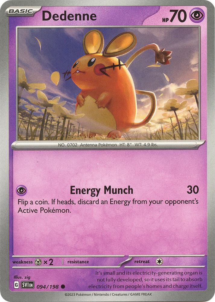 Dedenne - 094/198 - SV01: Scarlet & Violet Base Set (SVI) - Common - Normal - Pokemon TCG Card