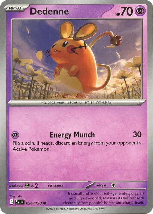 Dedenne - 094/198 - SV01: Scarlet & Violet Base Set (SVI) - Common - Normal - Pokemon TCG Card
