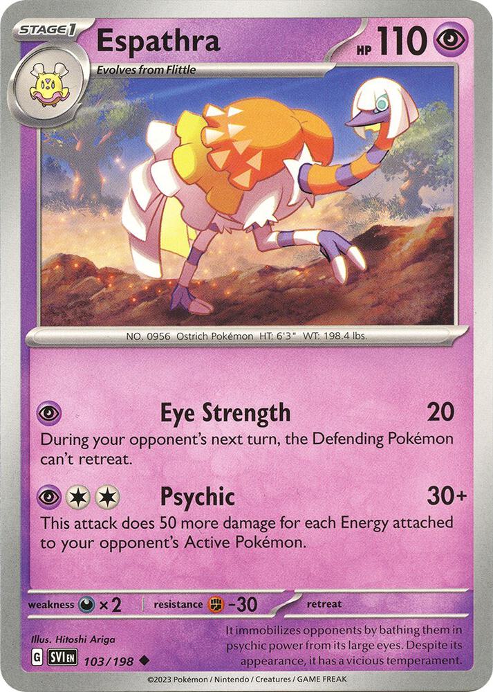 Espathra - 103/198 - SV01: Scarlet & Violet Base Set (SVI) - Reverse Holofoil - Pokemon TCG Card