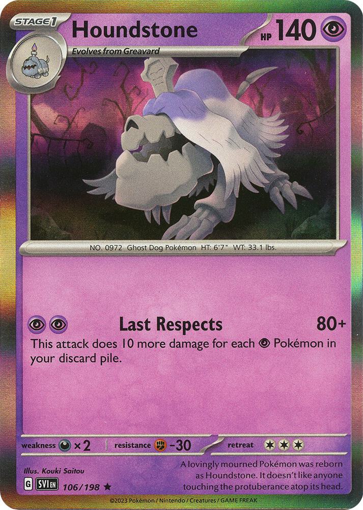 Houndstone - 106/198 - SV01: Scarlet & Violet Base Set (SVI) - Holofoil - Pokemon TCG Card