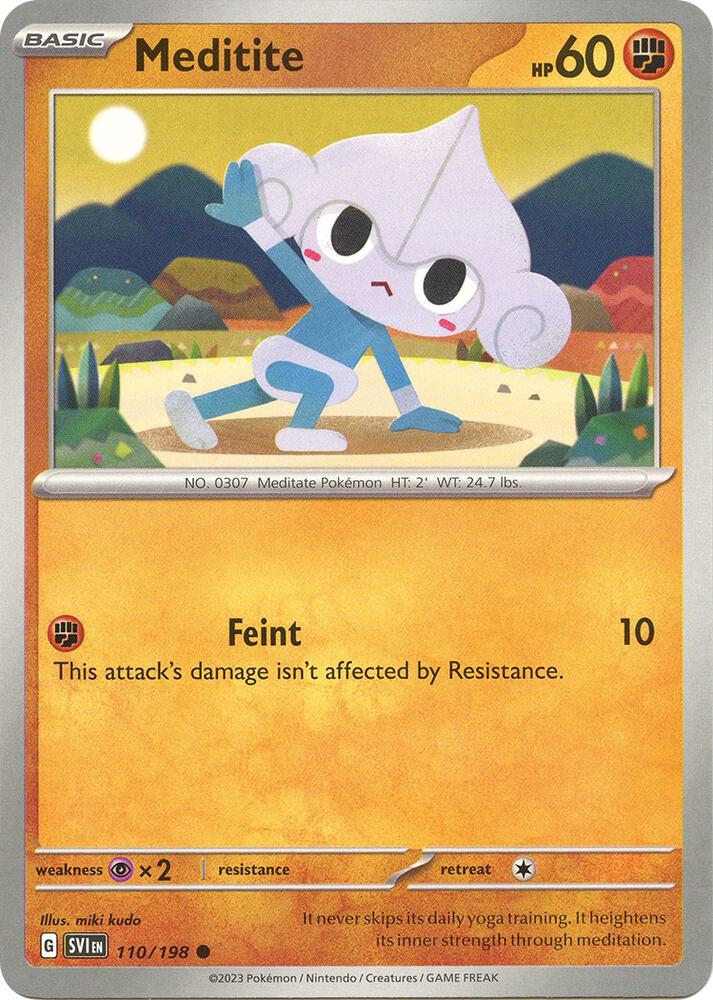 Meditite - 110/198 - SV01: Scarlet & Violet Base Set (SVI) - Common - Normal - Pokemon TCG Card