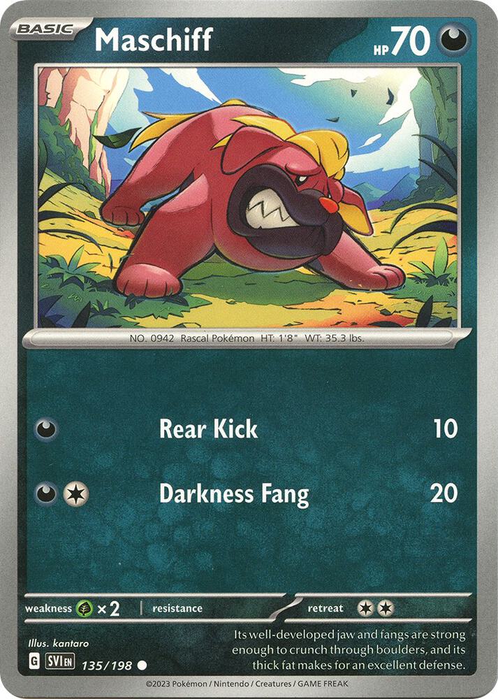 Maschiff - 135/198 - SV01: Scarlet & Violet Base Set (SVI) - Common - Normal - Pokemon TCG Card