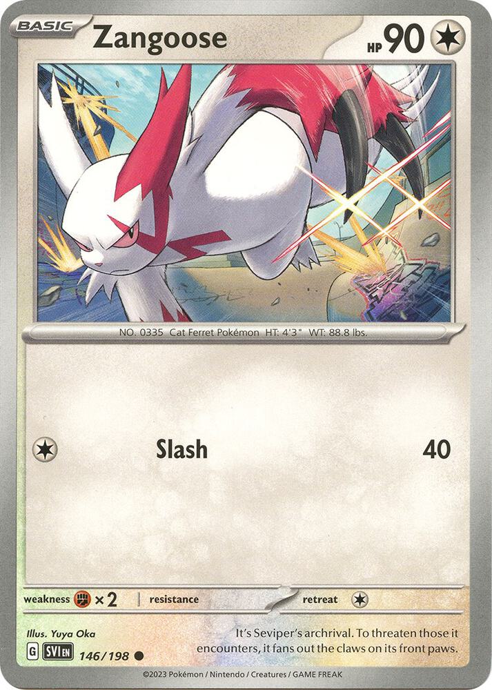 Zangoose - 146/198 - SV01: Scarlet & Violet Base Set (SVI) - Common - Normal - Pokemon TCG Card