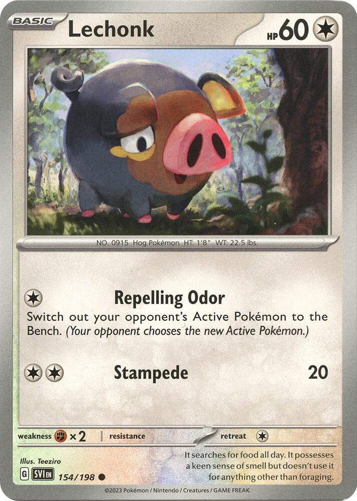 Lechonk - 154/198 - SV01: Scarlet & Violet Base Set (SVI) - Common - Normal - Pokemon TCG Card